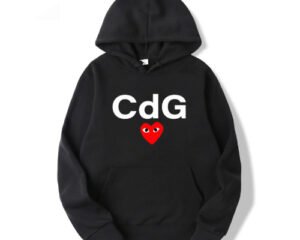 CDG Red Heart Front Print Hoodie