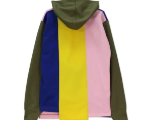 MULTI COLOUR POLYESTER HOODIE WITH UNEVEN HEM
