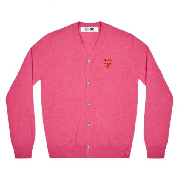 PLAY MEN’S CARDIGAN WITH RED FAMILY HEART (PINK)