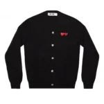 PLAY MEN’S CARDIGAN WITH DOUBLE EMBLEMS BLACK