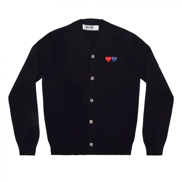 PLAY MEN’S CARDIGAN WITH DOUBLE EMBLEMS NAVY