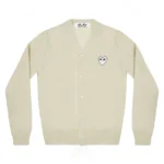 PLAY MEN’S CARDIGAN WHITE HEART NATURAL SERIES OFF WHITE