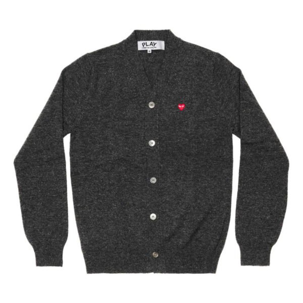PLAY MEN’S CARDIGAN WITH SMALL RED HEART (GREY)
